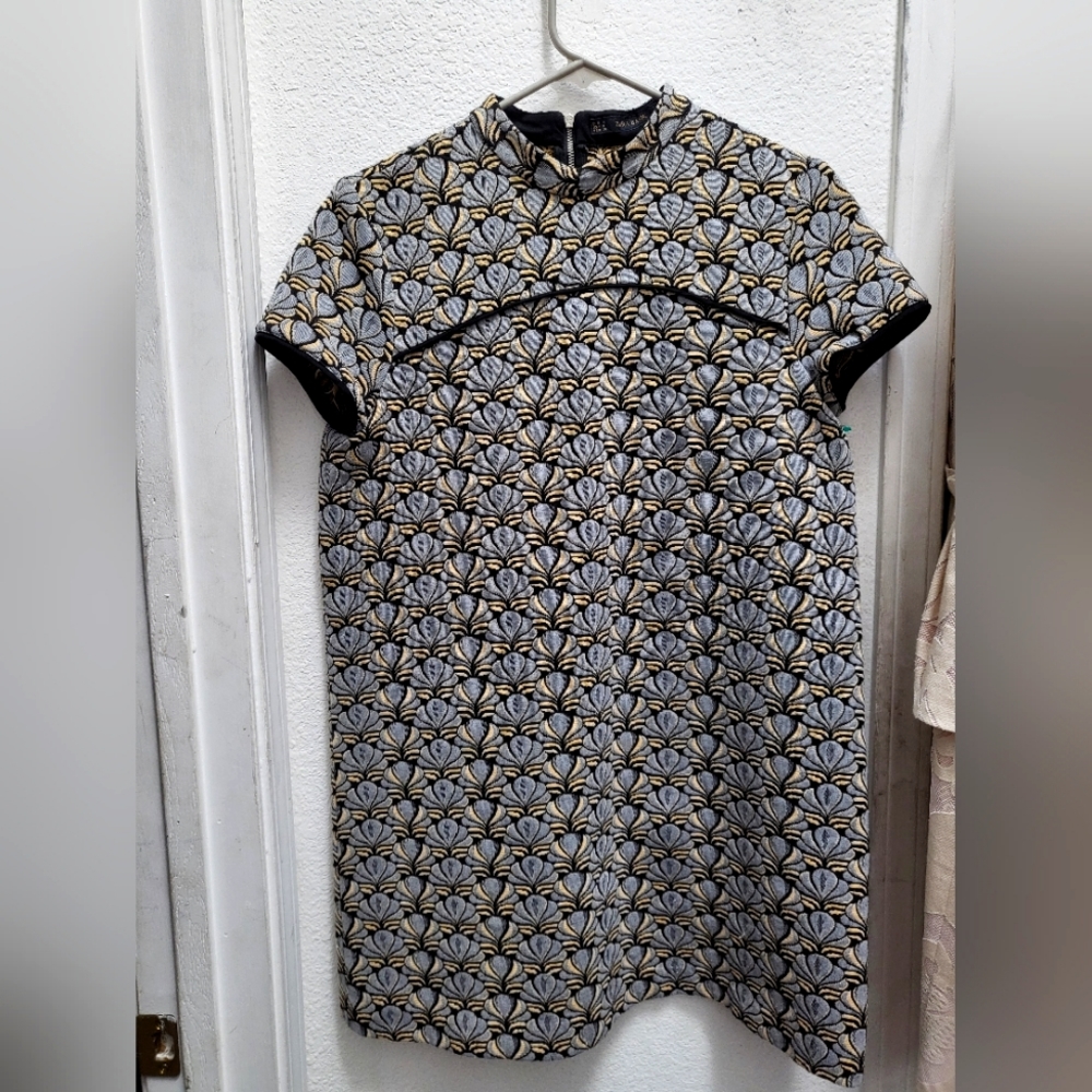 Zara basics patterned dress